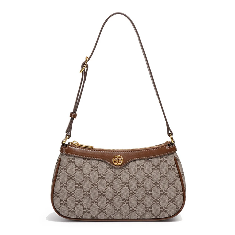 Высококачественная женская сумка из ПВХ с роскошным принтом в форме полумесяца