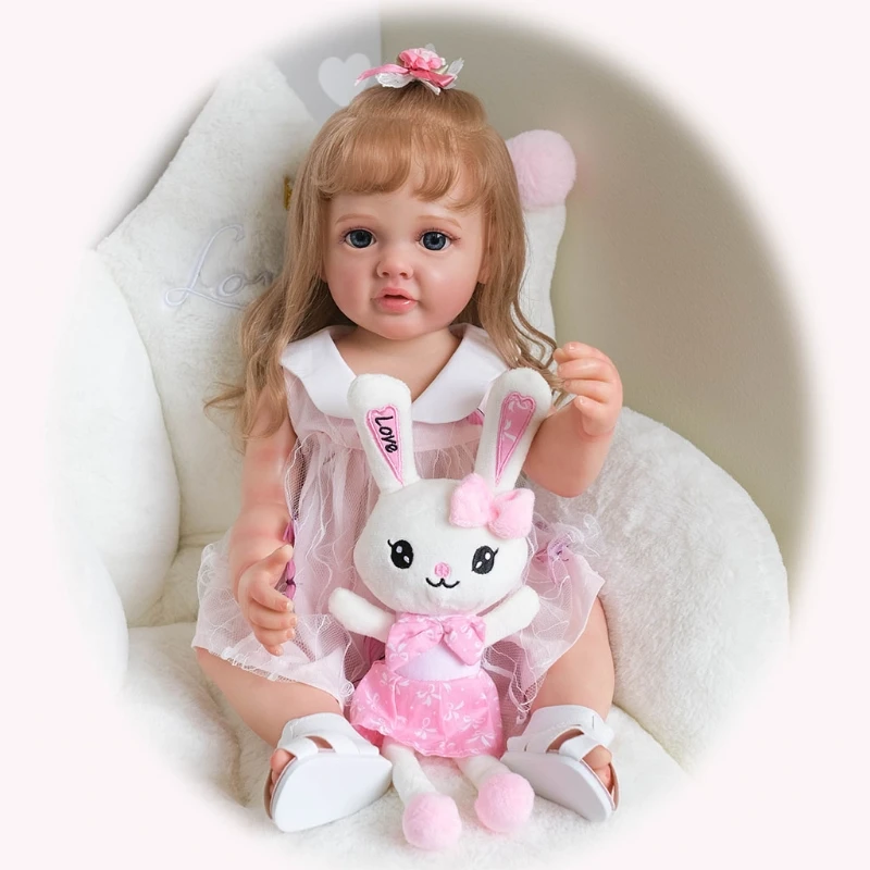 

Simulated Girl Reborn Christmas Gift Baby Early Educational Toys White Skin Doll Supplies Vinyl Made Christmas Relax Toy