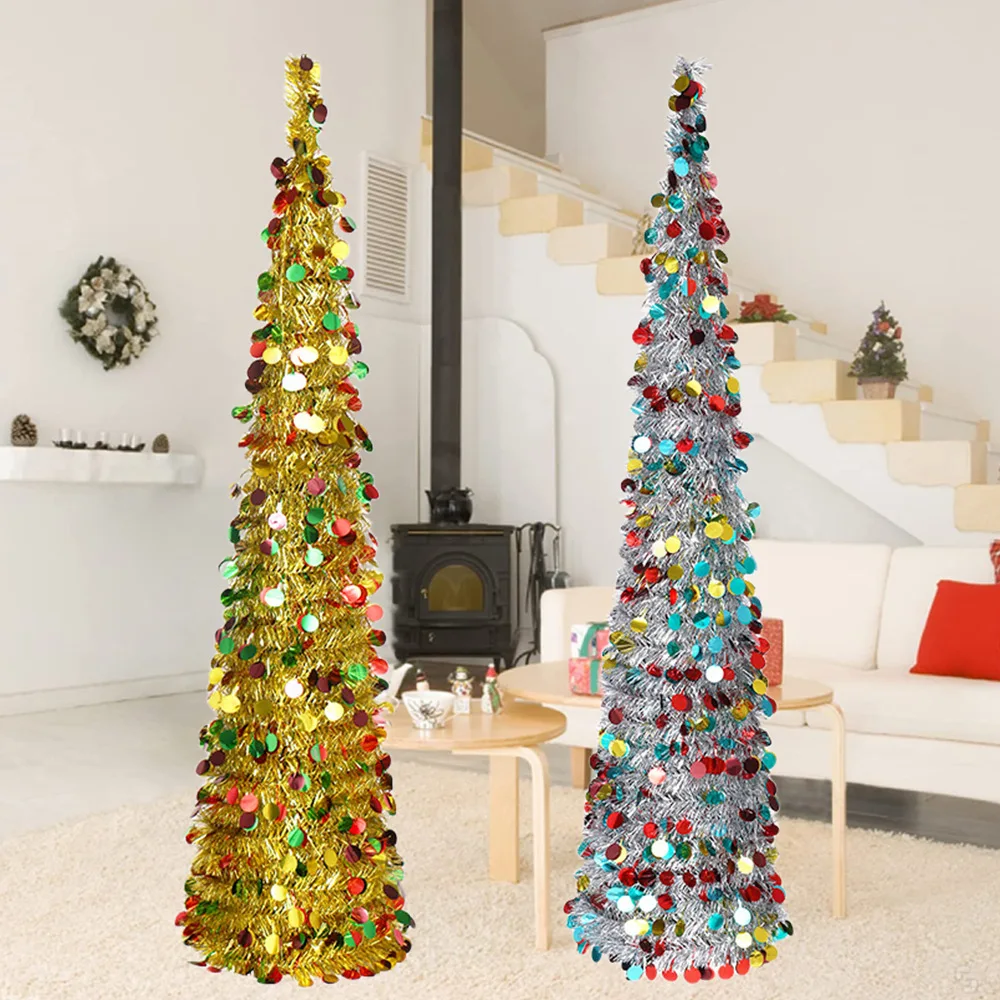 Складные елочные украшения 2025 г. домашние приятные для животных золото и серебро