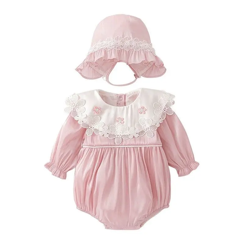 

Baby autumn clothes newborn clothes female baby one-piece clothes hundred days Princess full moon fart clothes autumn ha clothes