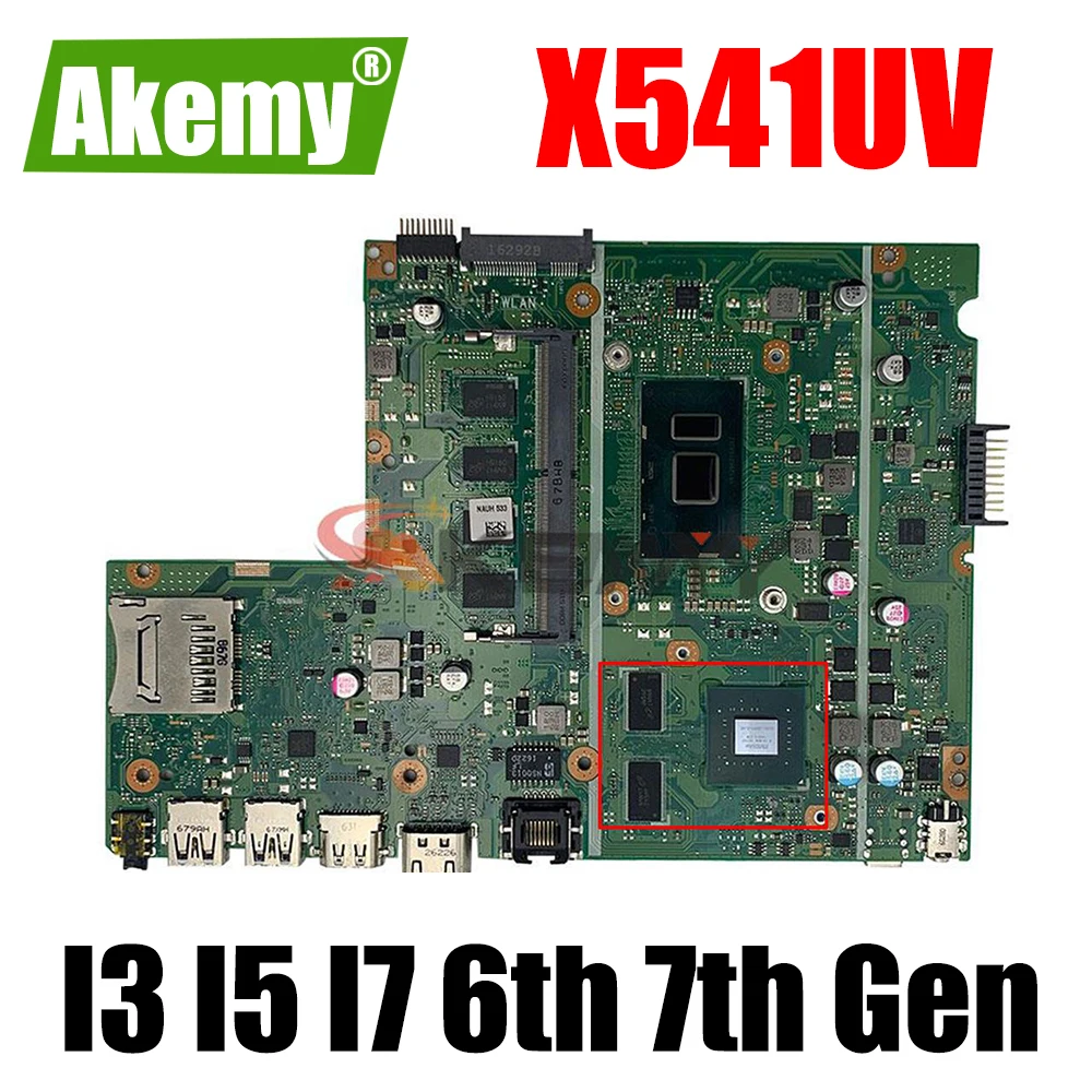 

Оригинальная материнская плата X541UVK, процессор V2G GT940M GPU I3 I5 I7 6-го поколения 7-го поколения, 8 ГБ ОЗУ, для материнской платы ноутбука ASUS X541UJ X541UV ...