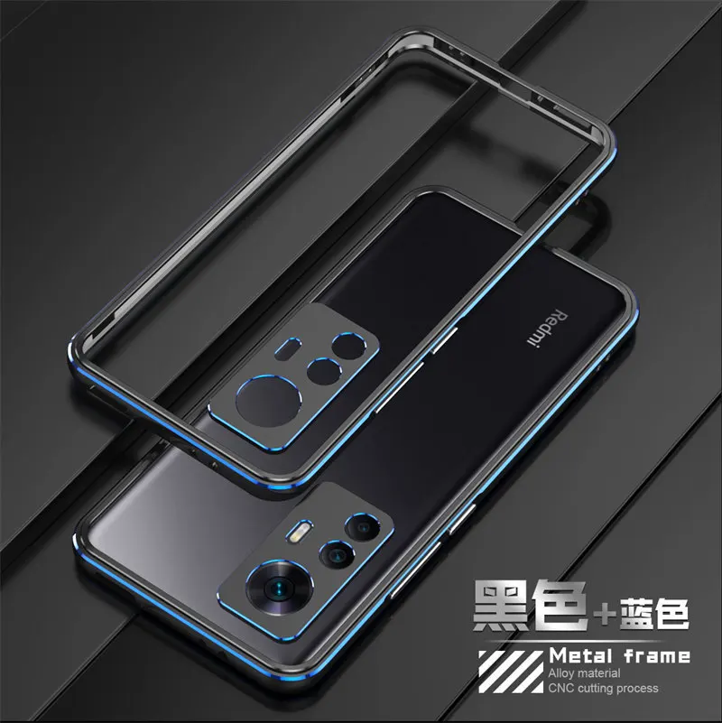 Bumper for Xiaomi Mi 12T Mi12T Xiaomi12T Glitter Metal Aluminum Frame Hard Cover Case for Xiaomi Mi 12T Pro Mi12T Metal Bumper