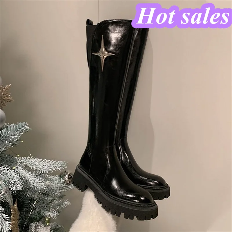

Long Boots for Women 2023 New Autumn and Winter Over Knee High Boots Thick Heel Knight Boots Small Thick Sole Long Boots
