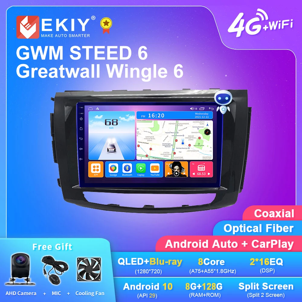 

EKIY T7 Android 10 Car Radio For Greatwall GWM STEED Greatwall Wingle 6 Multimidia Player GPS Navigation Carplay No 2DIN DVD HU