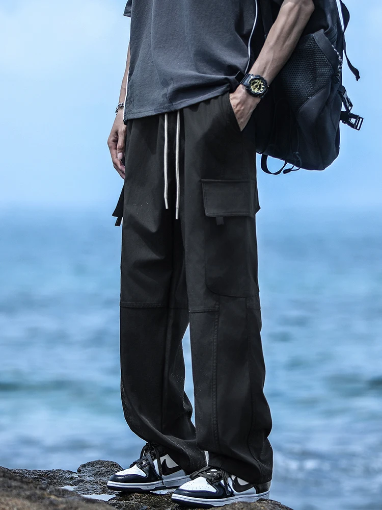 2025 New Arrival Men Straight Cargo Pants Men's Summer Thin Youth American Casual Fashion