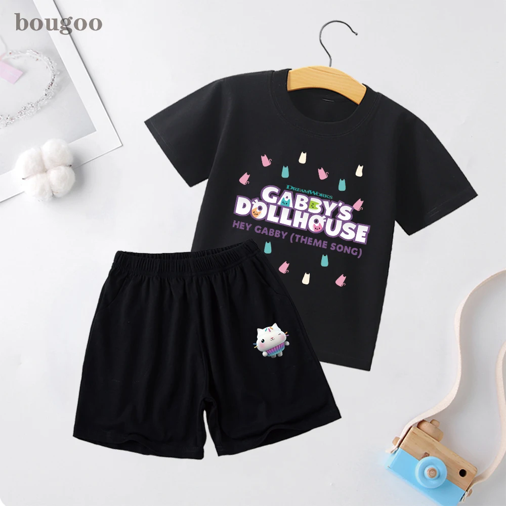 

Cute Gabbys Doll House Cartoon Baby Boy's Suit Summer Casual Clothes Set Top Shorts 2PCS Baby Clothing Set for Boys Infant Suits