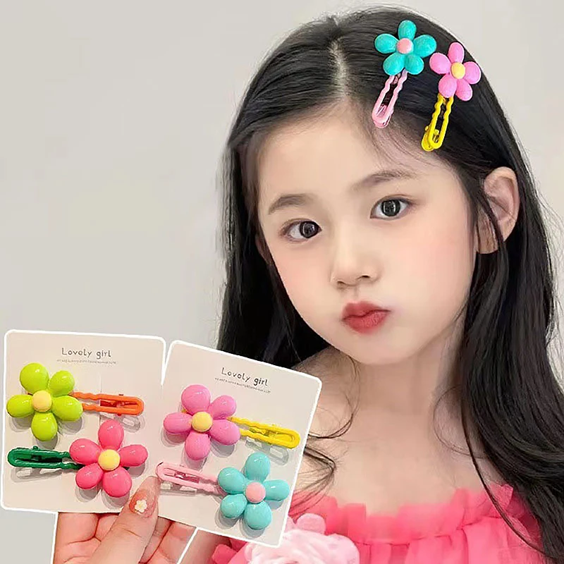 

2pcs милый корейский красочный цветочный шпиль