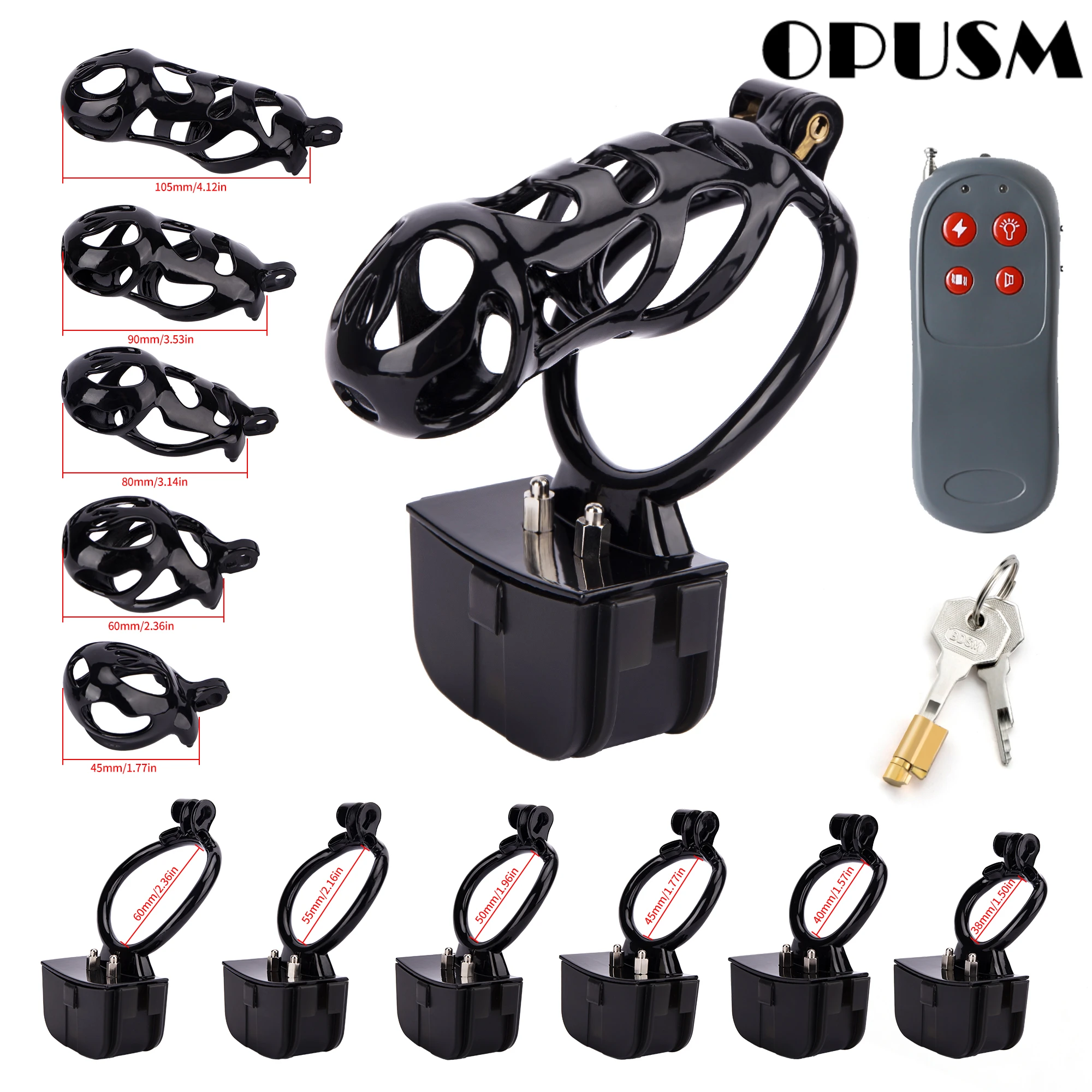 Czarny wstrząs elektryczny MAMBA Męskie urządzenie Chastity z nadrukiem 3D Klatka Mamba Stinger Cobra Cock Cages BDSM sex toys dla mężczyzn