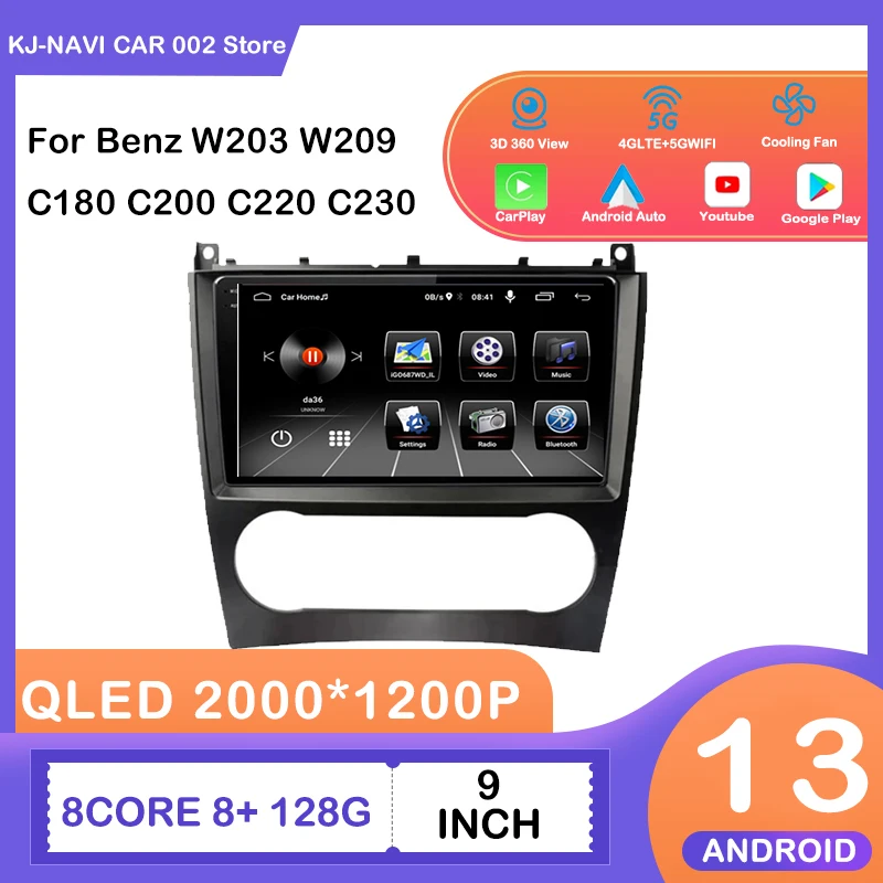 

Android 13 For Mercedes Benz C Class W203 W209 C180 C200 CL203 C209 A209 2004 - 2011 Car Radio Navigation Player Carplay Video