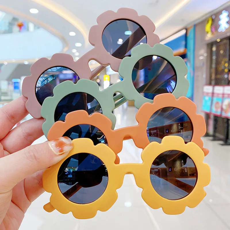 

Gray Lens Sunflower Round Cute Kids Sunglasses UV400 for Boys Girls Toddler Lovely Baby Sun Glasses Children Oculos De Sol Gafas