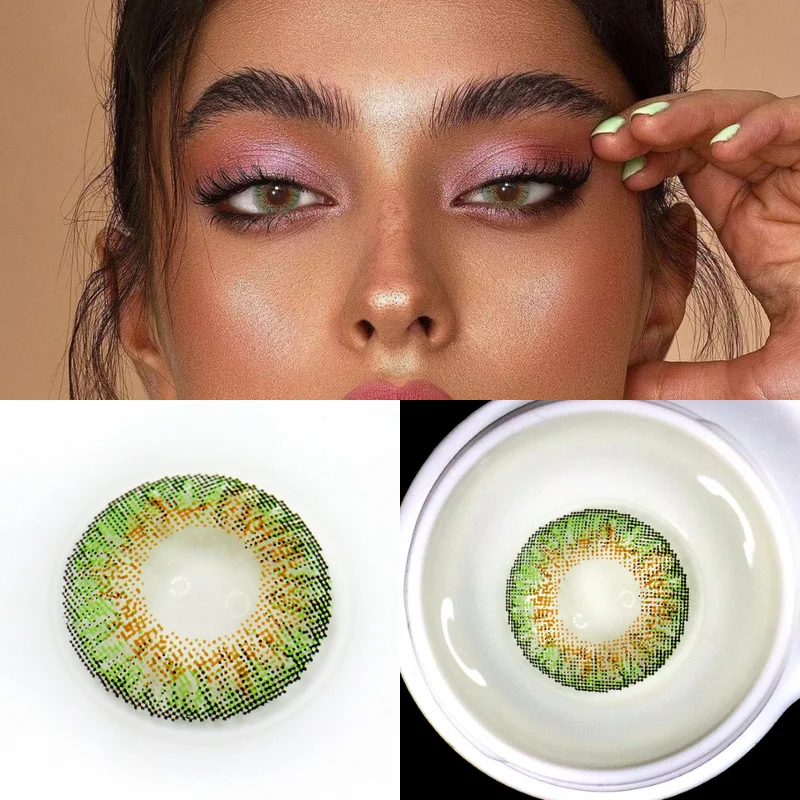 three tone big eye makeup contact lens soft color contact lenses 1 pair2pcs colored eye lenses free global shipping
