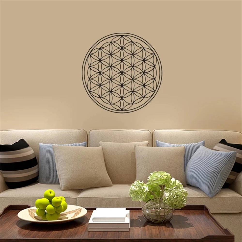 

10PC Chakra Flower of life Natural Symbol 10/20cm Wood Round Edge Circles Carved Coaster For Stone Crystal Set DIY Decor