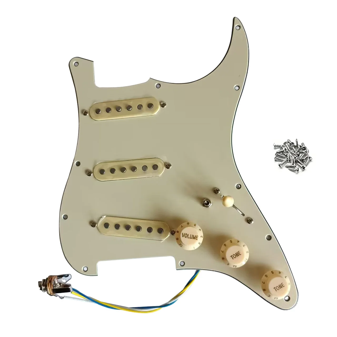 

3-слойная загруженная Предварительно Проводная накладка с SSS Alnico 5 пикапов с одной катушкой подходит для аксессуаров для электрогитары