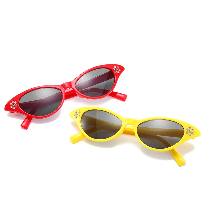 

Diamonds Cat Eye Women Sunglasses Fashion Brand Lady Sun Shade Glasses Anti-UV400 Baby Party Eyewear Oculos De Sol Female n415