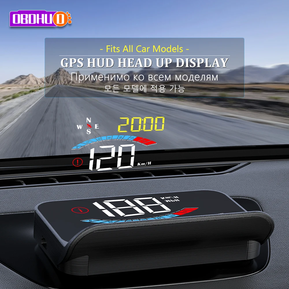 

OBDHUD M16 Head Up Display Speedometer Smart Digital Mileage Compass Alarm Reminder Windshield Projector For All Car GPS HUD