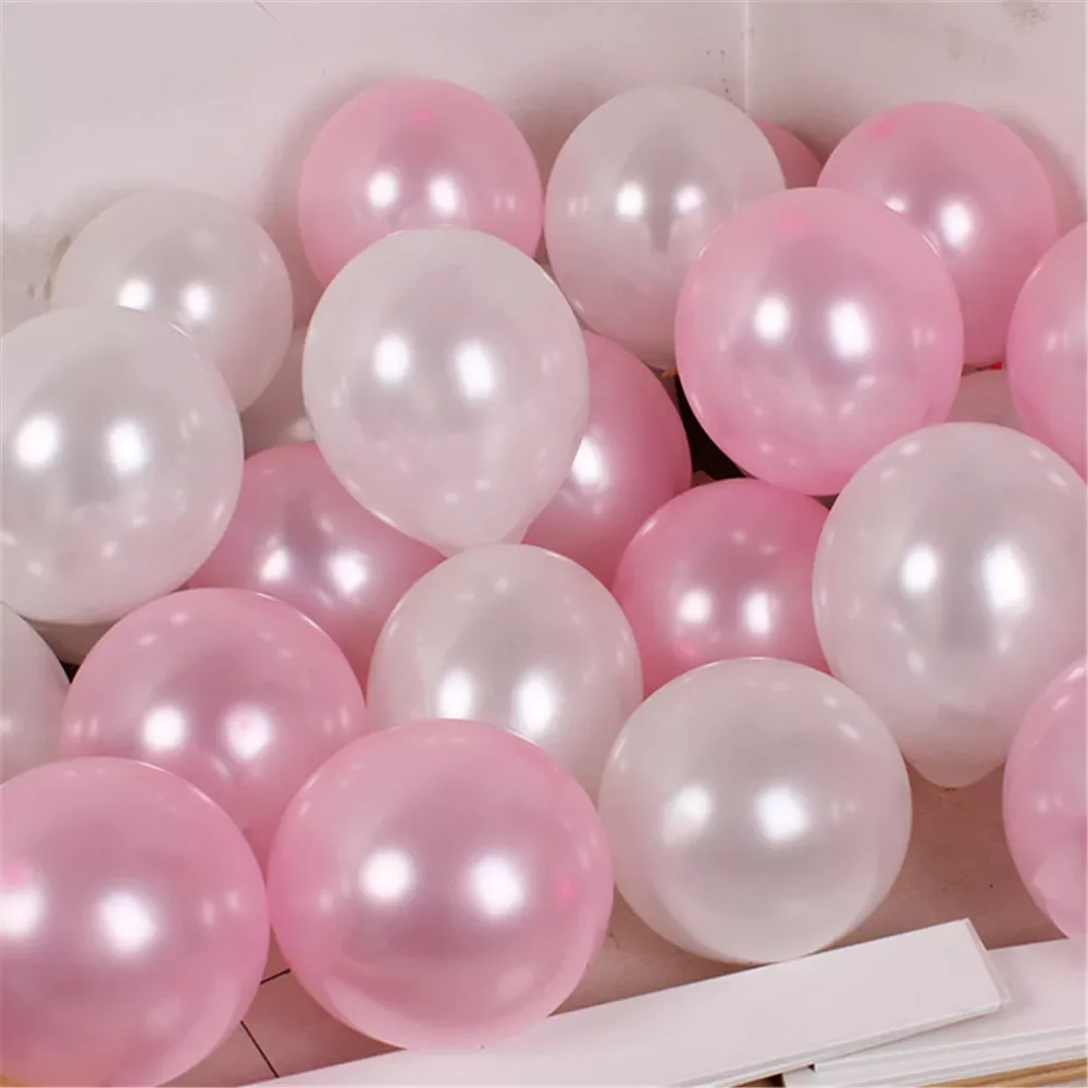 

20/50pcs 10Inch Pearl Pink Sliver White Latex Balloons Wedding Anniversary Valentine's Day Birthday Party Decor Helium Globa