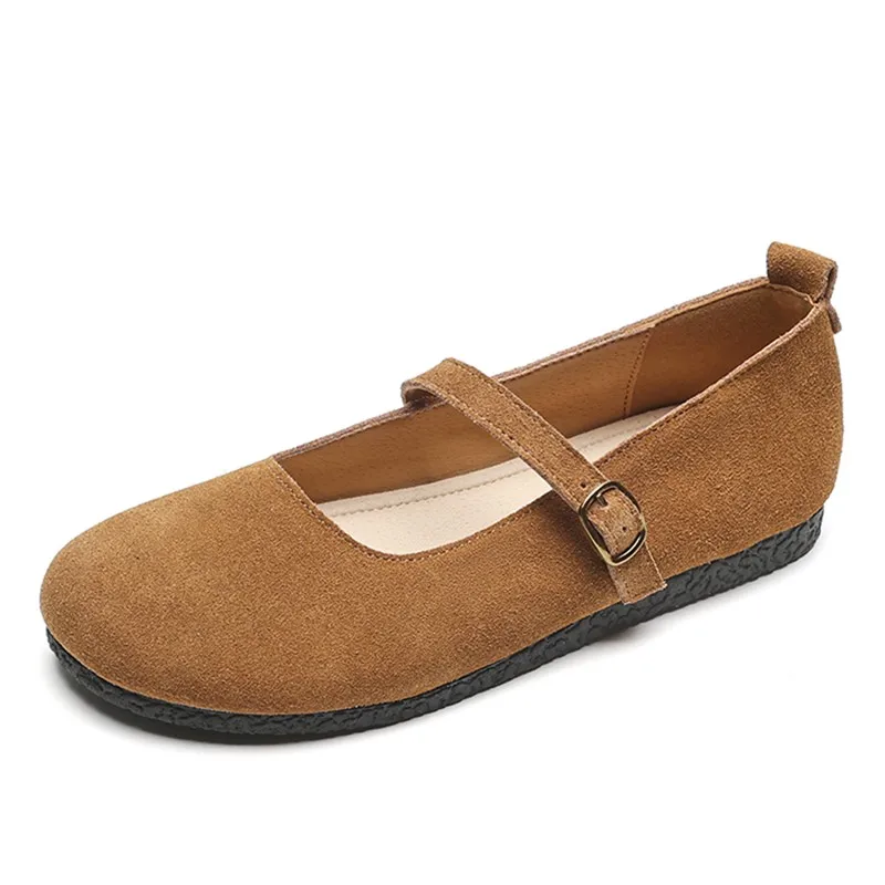 AIYUQI Mary Jane Women Genuine Leather 2023 New Large Size 41 42 43 Women's Flats Casual Spring Shoes Women