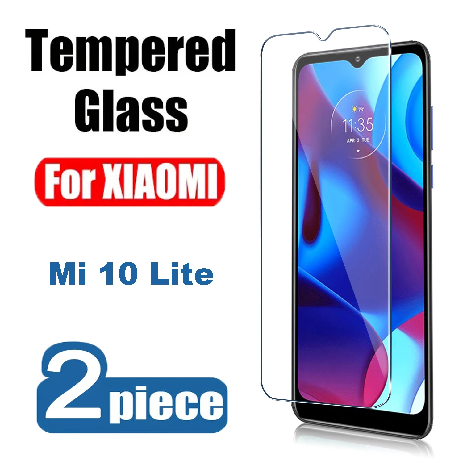 

2PCS 9H HD Tempered Glass for Xiaomi Mi 10 Lite Screen Protectors Glass Films