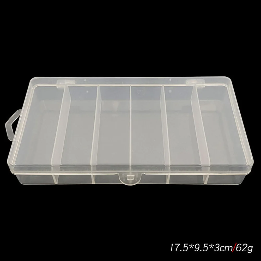 

Six Grid Bait Box Non-toxic Tasteless PVC Plastic Transparent 17.5x9.5x3cm Accessory Box Fishing Tackle Gear Accessories