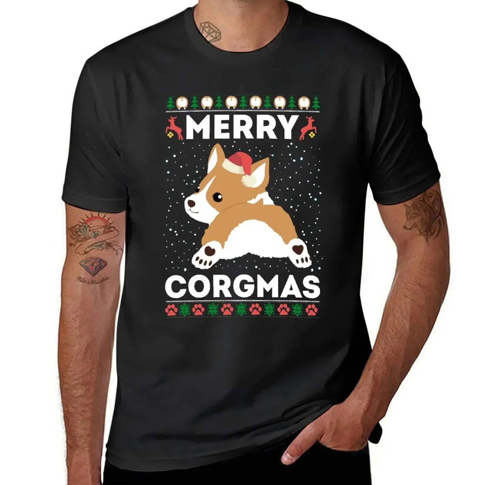 Корги уродливый рождественский свитер Merry Corgmas футболка Санта-Корги на заказ