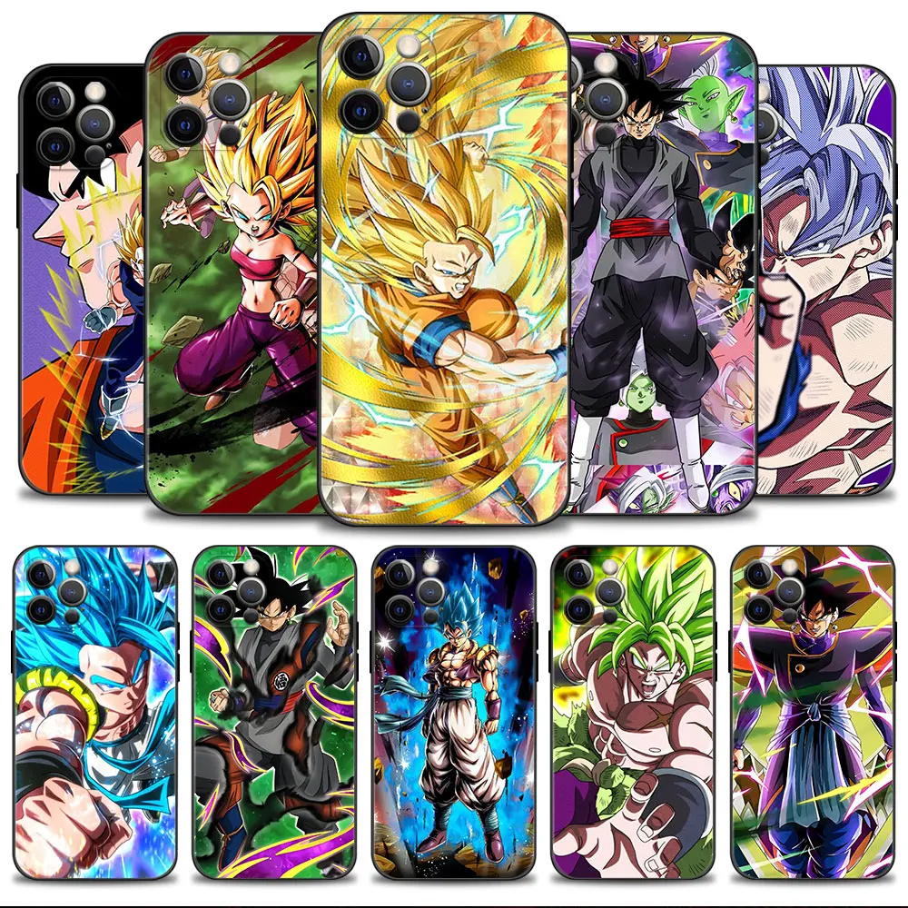 

Soft Silicone Phone Case For iPhone 14 13 12 11 Pro Max 6 6S 7 8 Plus X XS XR 12 13 Mini Shell Cartoon Design Goku Vegeta