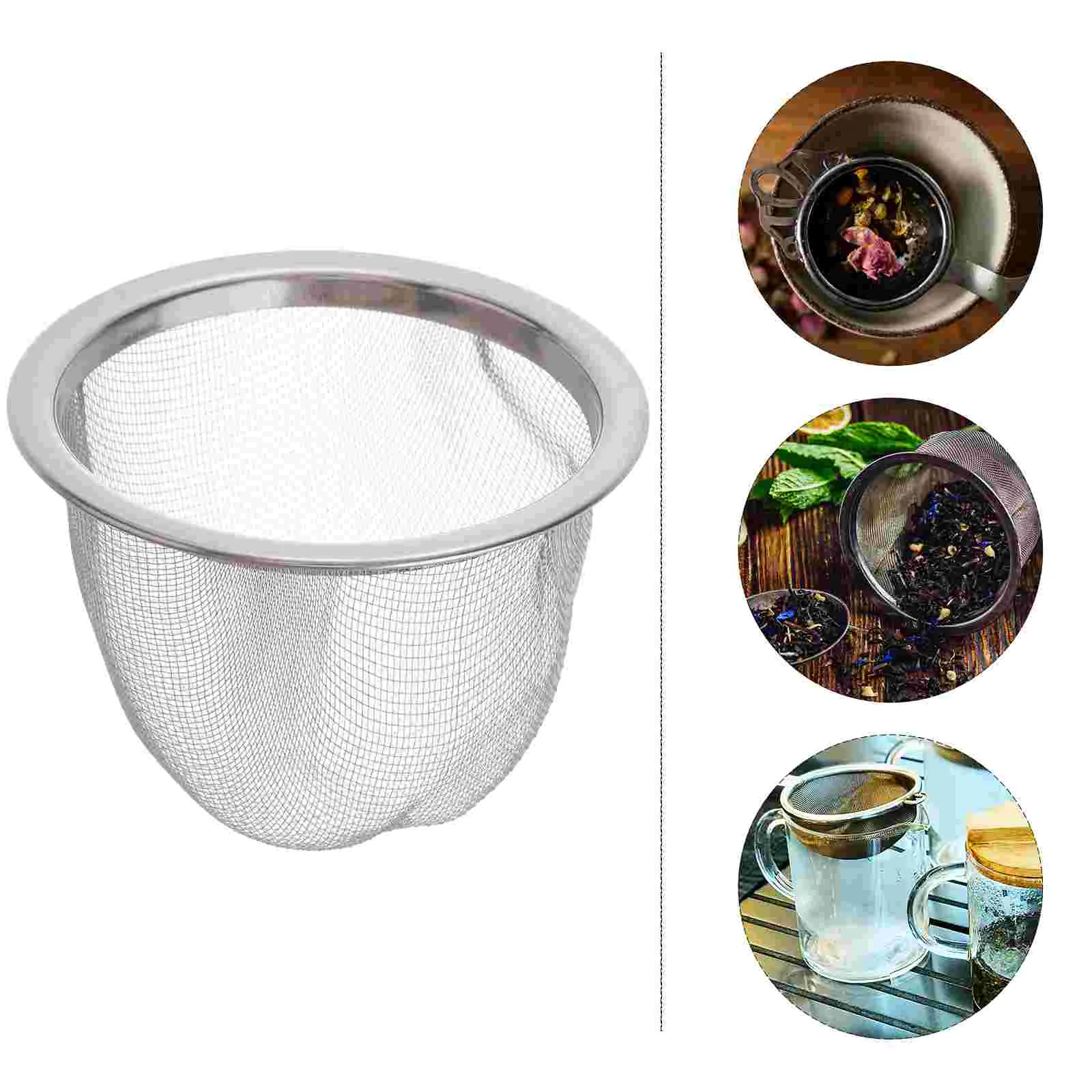 

Stainless Steel Tea Filter Metal Infuser Sturdy Tea Strainer for Home (Diameter 5.8cm x Height 4cm)