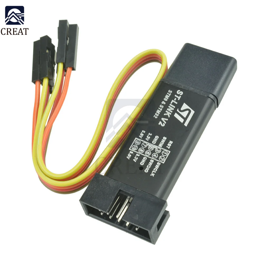 БЛОК ПРОГРАММИРОВАНИЯ оболочки ST-Link V2 Mini STM8 STM32 Эмулятор загрузчика с кабелем DuPont