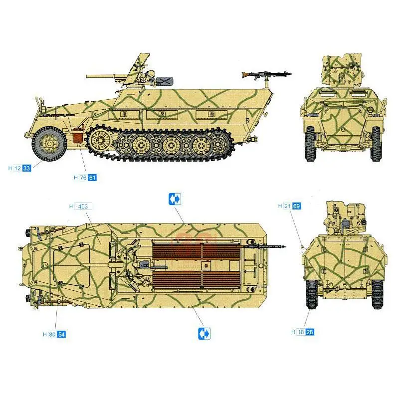 Набор пластиковых моделей Dragon 7280 1/72 Sd.Kfz.251/10 Ausf.D w/3 7 cm Pak |