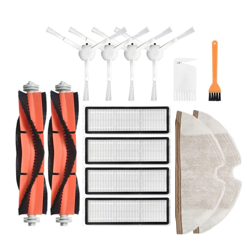 

14Pcs Replacement Parts Kit for Xiaomi Mijia 1C Robot Accessories Side Roller HEPA Filter Main Brush Mop