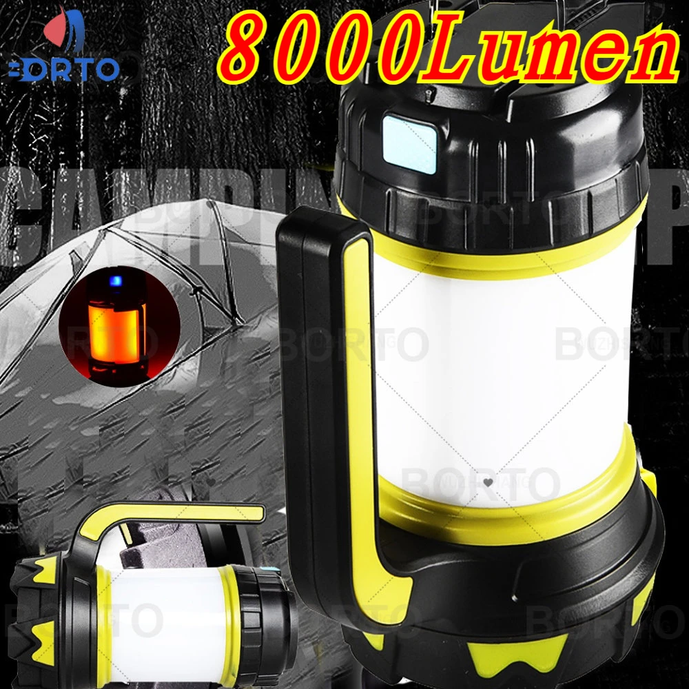 

Z30 8000 Lumen 100W Long Use，USB Rechargeable LED Torch Camping Lantern Water Resistant Outdoor Search Flashlight for Fish Hunt