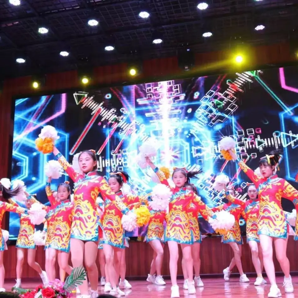 

Chinoiserie Style Cheerleading Performance Uniform Children'S Adult Aerobics Competitive Competition Uniform Mass Games Long Sle