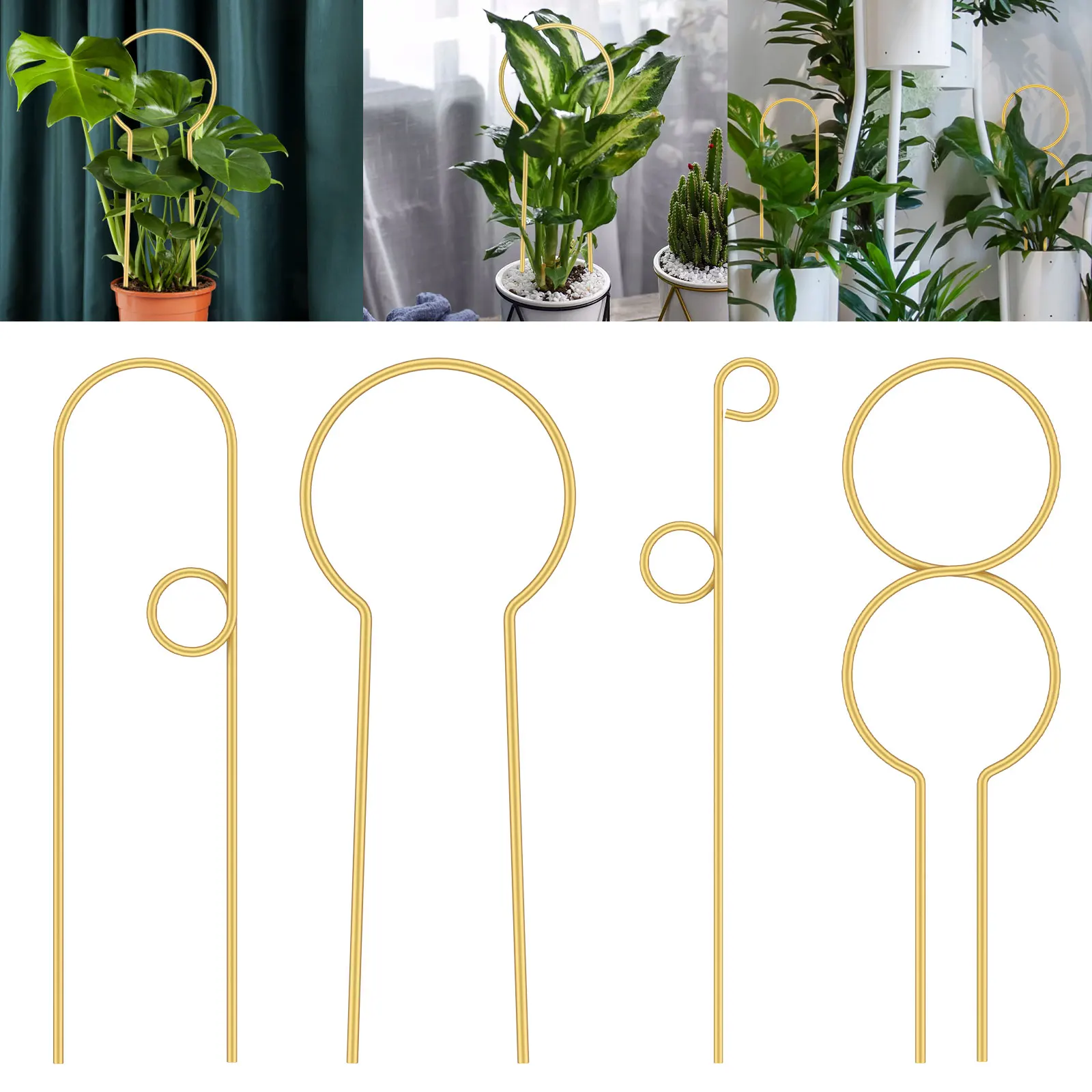 

4Pcs Plant Trellis Iron Plant Support Stake Weather Resistant Decorative Plant Climbing Rack Gardening Supplies for Indoor