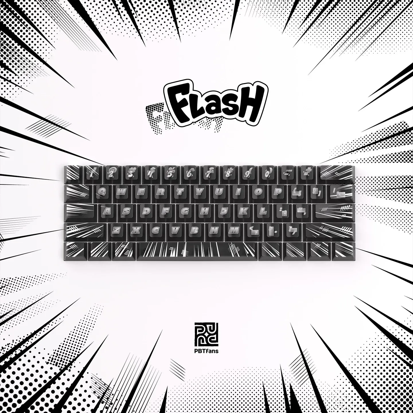 Клавиши KBDfans Flash Black Transparent 60% ABS Shine-Through OEM UV с магнитными переключателями для механической клавиатуры Wooting (art.: 3920dbee52aaf) - 3920dbee52aaf