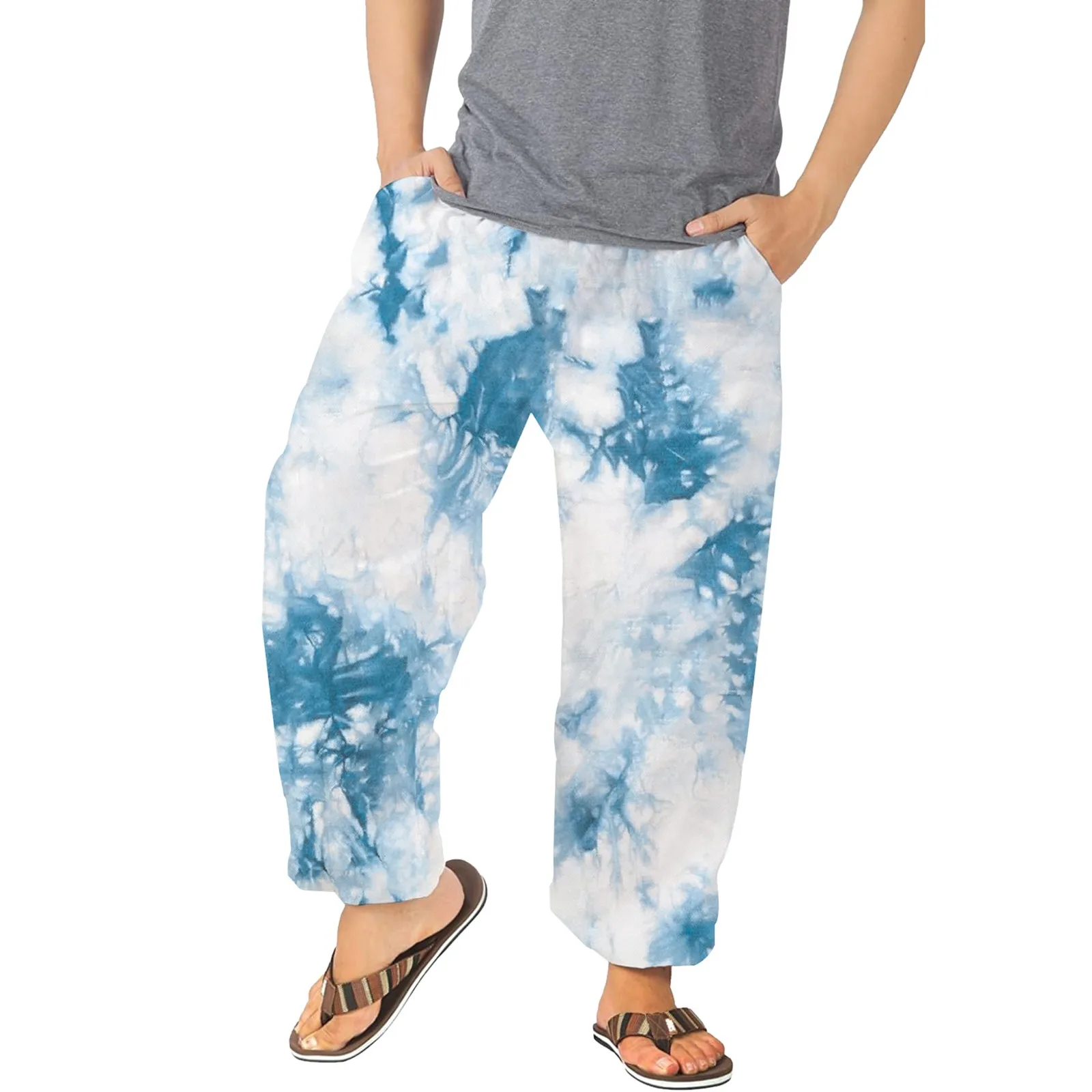 

Мужские повседневные универсальные свободные брюки с принтом, модные пляжные брюки с карманами, мужские рождественские Брюки