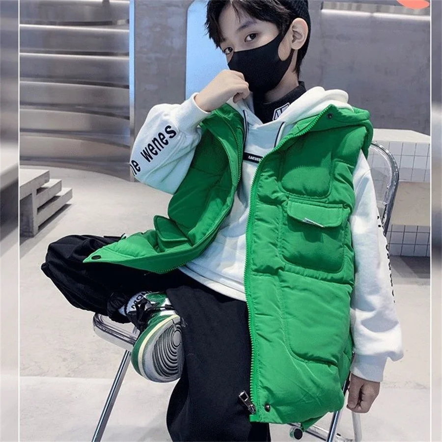 

Новинка, осенне-зимний теплый жилет для мальчиков, утепленный жилет, детская верхняя одежда, Детские хлопковые куртки, жилеты