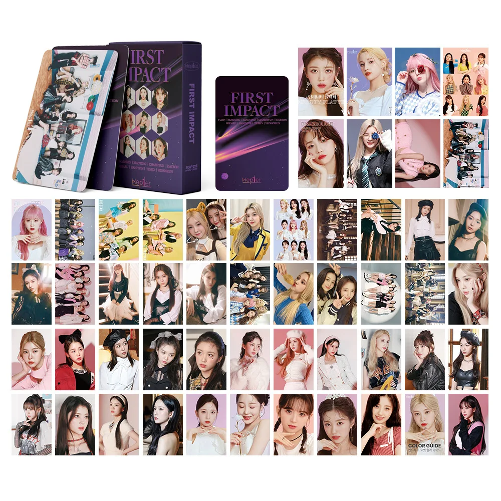 55 шт./компл. оптовая продажа Kpop Kep1er-First Impact новый альбом открытка ЛОМО карточка