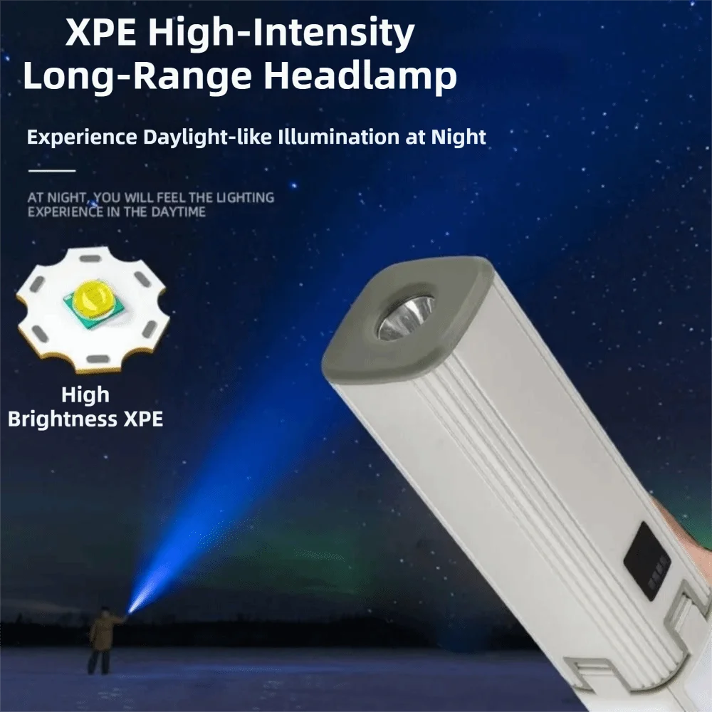 Фото Перезаряжаемый USB-фонарь для кемпинга с индикатором заряда, складной дизайн, теплый белый свет, перезаряжаемый фонарь №1