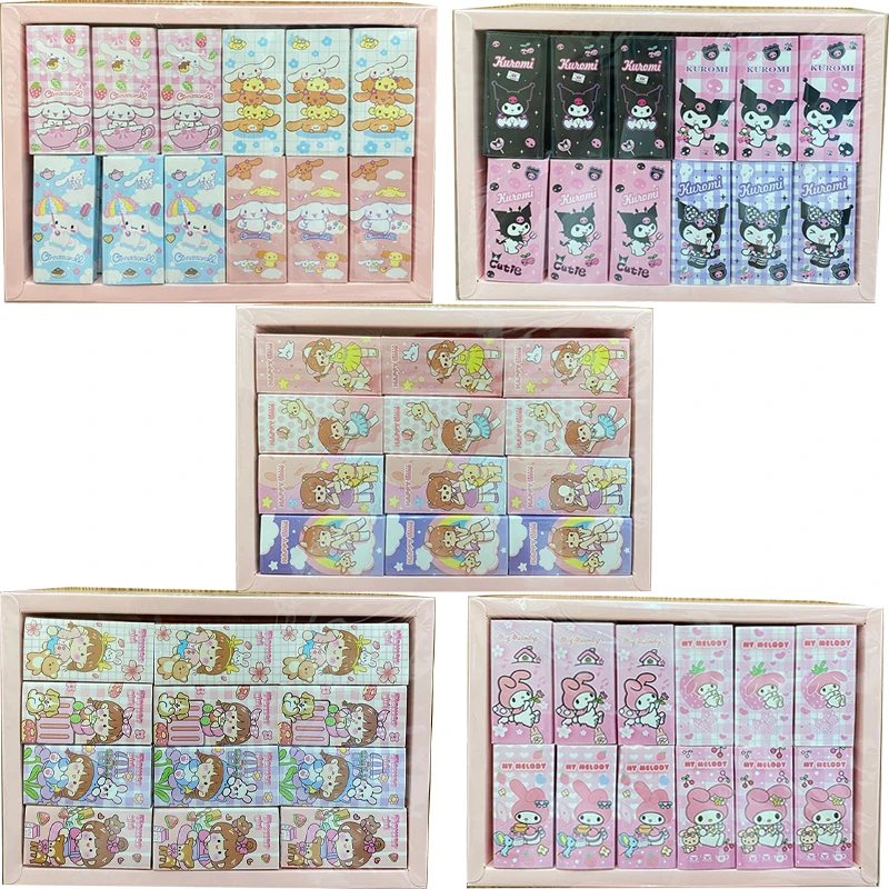 

36Pcs/ Box Sanrio Hello Kitty My Melody Kuromi Cinnamoroll Six Fold Word Book Easy To Carry Sticky Note Word School Supplies