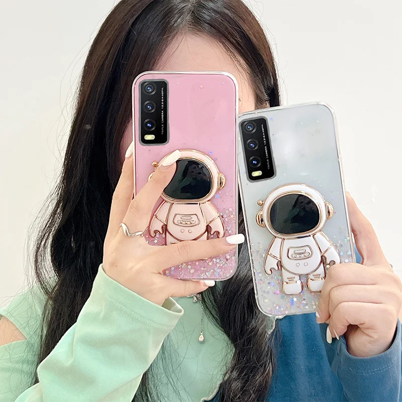 Складная подставка-держатель астронавт для Vivo V25E V23 V23E V21 V25 V21E V20 Y52 Y72 Y76 Y35 Y22 Y33S Y21 Y20 Y73 Y51 Y31 чехол