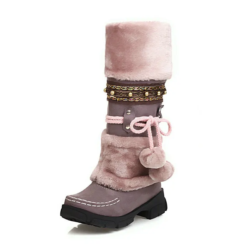 

Winter New Ladies Snow Boots Thick Bottom High Street Trend Padded Warm Boots Long Boots Knight Punk Female Short Boots