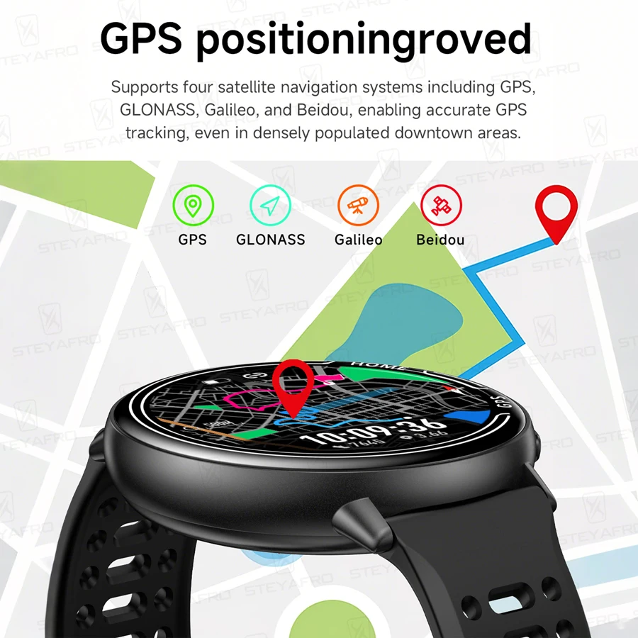 Фото Смарт-часы для мужчин и женщин, встроенные GPS-часы для фитнеса с BT-вызовом, 100 спортивных режимов, IP68, водонепроницаемые умные часы для Android iOS №2