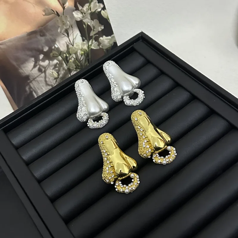 Французские ретро нишевые индивидуальные трехмерные серьги с бриллиантами в