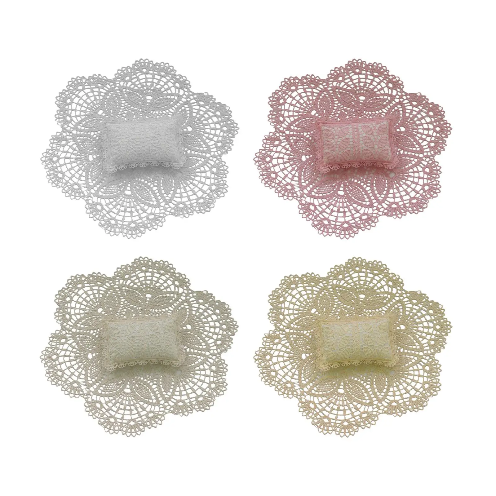 

Newborn Baby Photography Props Mat Skin Friendly Lace Trim Hollow Out Comfortable Background for Boy Girl Monthly Baby