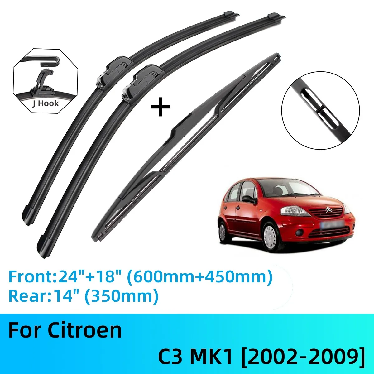 

Щетки стеклоочистителя для Citroen C3 MK1, передние и задние