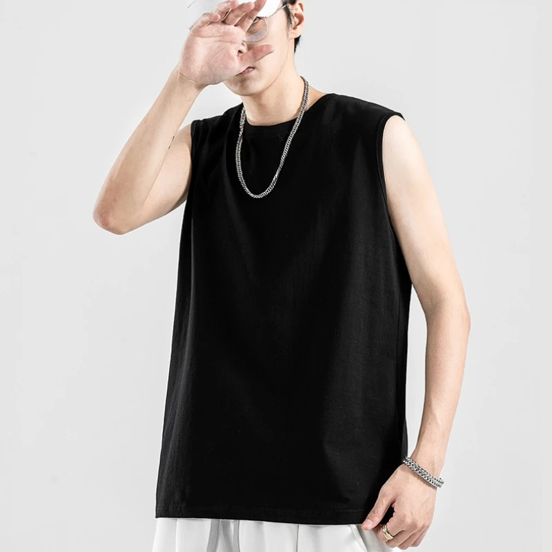 Summer Men's Tank Top Loose Basketball Bodybuilding Gym T-shirt Man Sleeveless Shirt Cotton Fashion Leisure Sports Men's Vest