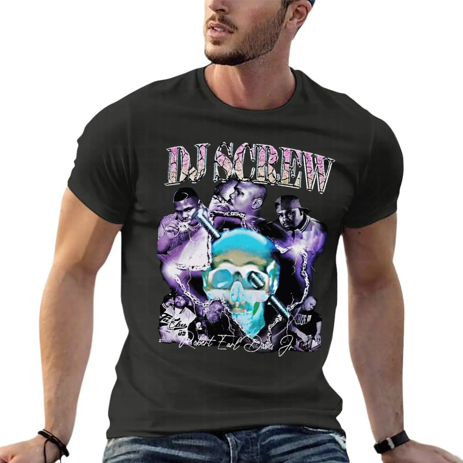 

Dj Screw Vintage 90'S Inspired Rap Oversize T-Shirts Funny Mens Clothes Short Sleeve Streetwear Big Size Top Tee