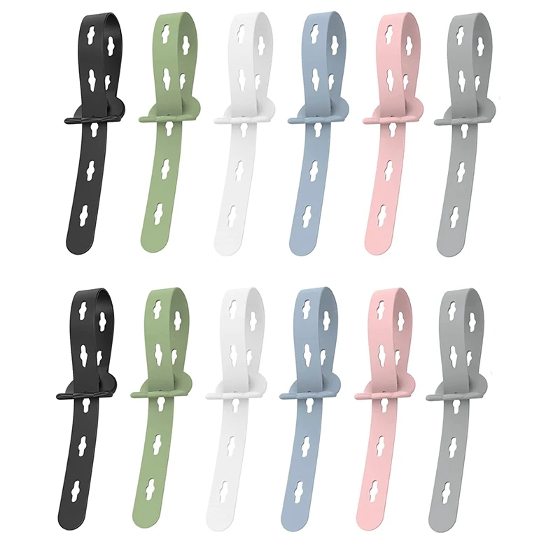 

12Pcs Reusable Cable Ties 10X0.6 Inch Cable Ties Elastic Silicone Cord Organizer Straps For Bundling And Organizing Cable Wires