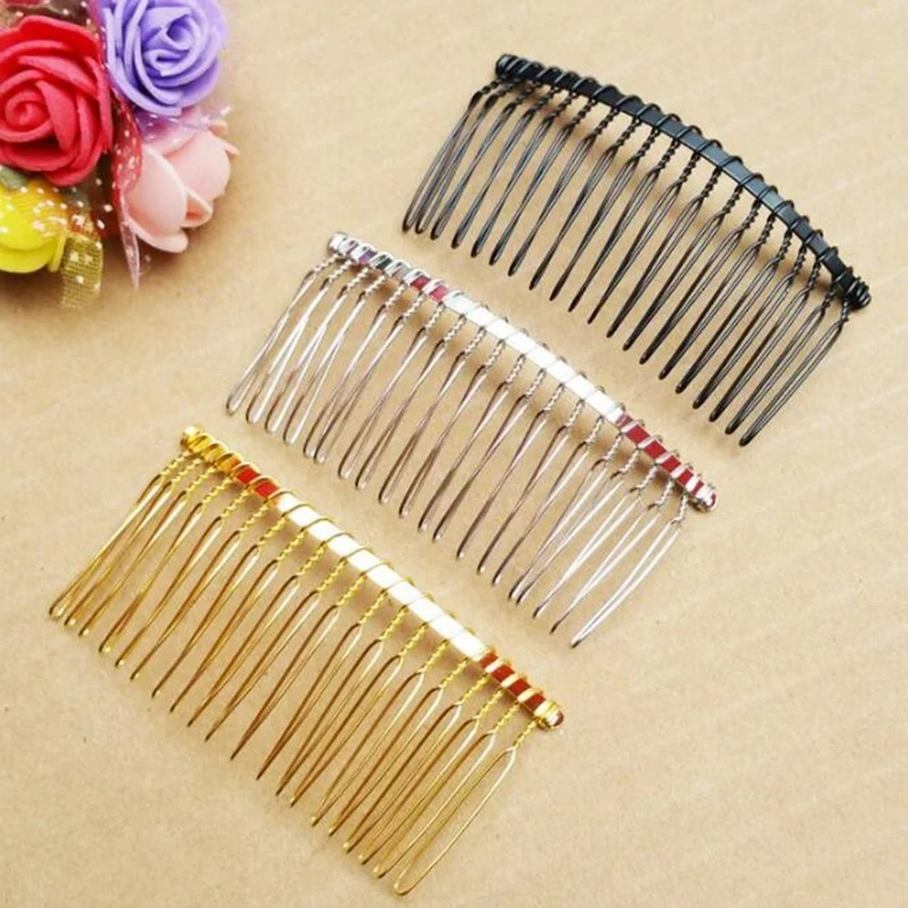 

10pcs 20 Teeth DIY Metal Hair Comb Claw Hairpins for Wedding Jewelry Making Findings Handmade Comb Base Bridal Hair Accessories