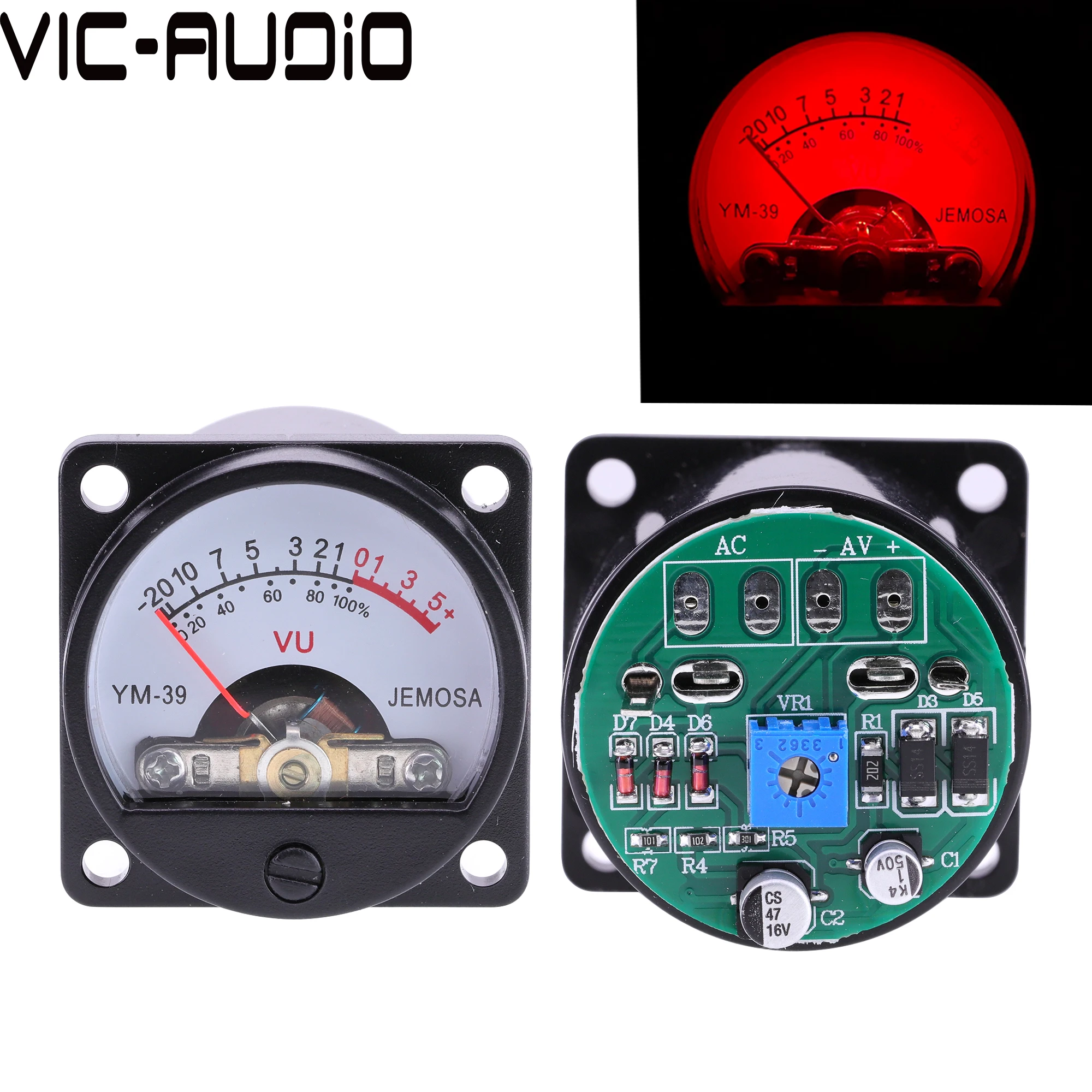 Панель VU Meter 500VU 2 шт. 35 мм измеритель звукового давления + level звуковых сигналов