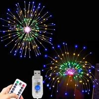 Firework Lights Starburst Lights LED Copper Wire Fireworks Lights Fairy Lights 8 Modes Waterproof for Christmas Wedding Garden